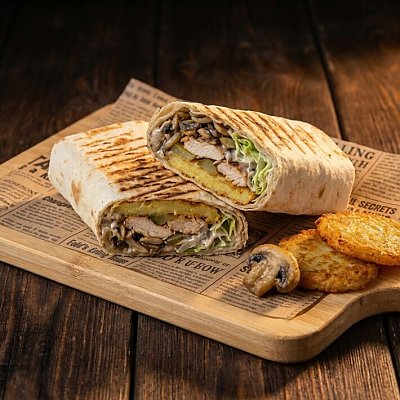 Заказать Шаурма с драником, Кусай