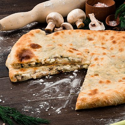 Заказать Пирог с грибами и осетинским сыром (700гр), Такие Пироги