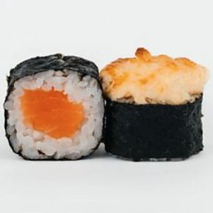 Мини-ролл запеченный с лососем, FlaminGO Sushi