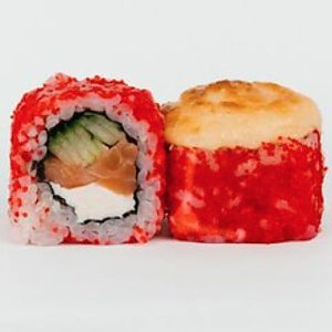 Ролл запеченный Калифорния с лососем, FlaminGO Sushi