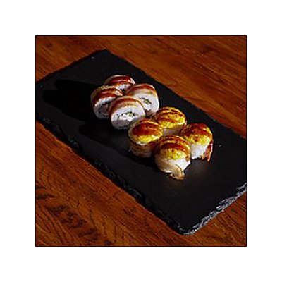 Заказать Запеченная креветка в опаленном беконе, Авокадо