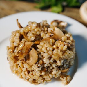 Перлотто с грибами и луком, Буржуйка