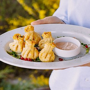 Жареные Калакури с говядиной и зеленью, Хинкальня - Солигорск