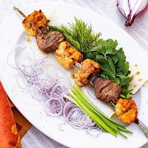 Мцвади из птицы и свинины, Хинкальня - Солигорск