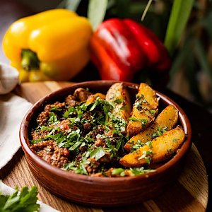 Чашушули с картофелем на мангале, Хинкальня (на Партизанском) - Брест