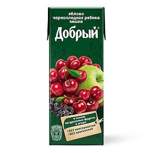 Нектар из яблок, рябины и вишни 0.2л, Foodex