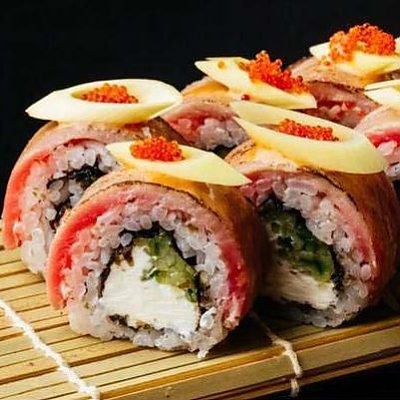 Заказать Ролл с обожженным тунцом и луком-порей, Kraken