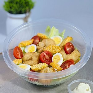 Салат Цезарь с креветками темпура, Pizza Gold