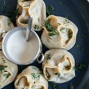 Манты с говядиной и тыквой, Кофейня ДОМ