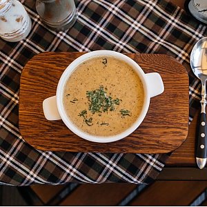 Вкусный сырный крем-суп с белыми грибами, Кофейня ДОМ