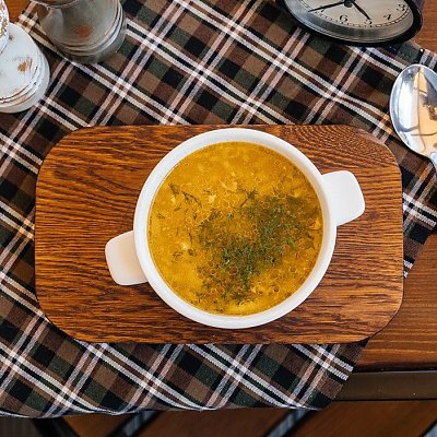 Заказать Суп-лапша с куриным мясом и перепелиным яйцом, Кофейня ДОМ