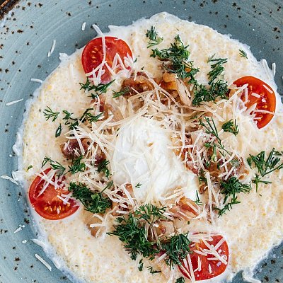 Заказать Кукурузная каша со сливками и сыром Пармезан, Кофейня ДОМ