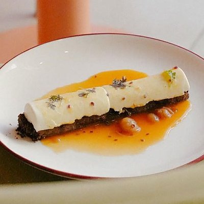 Заказать Панна-котта с соусом из клементина и крыжовника с солодовым брауни, PaPi Pizza
