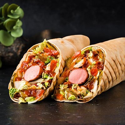 Заказать Шаверма с баварскими колбасками, EATMAN FoodTrack