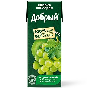 Сок Добрый Яблоко-виноград 0.2л, EATMAN FoodTrack