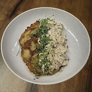 Драники с курицей и грибами, AURA