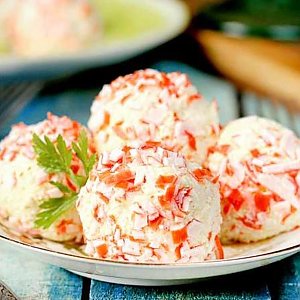 Крабовые шарики Пальчики оближешь, Фуршеринг (Пельмени с характером)