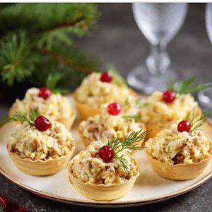 Тарталетки с печенью трески, Фуршеринг (Пельмени с характером)