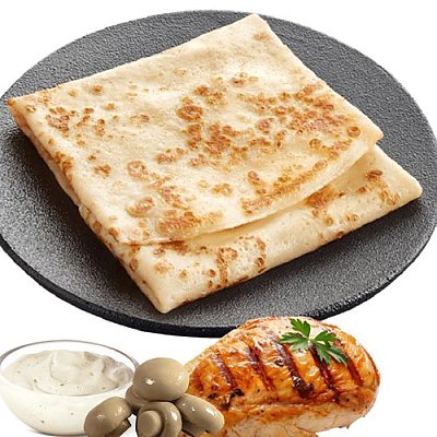Заказать Блин с куриным филе, грибами и чесночным соусом, Зебра (на Пролетарской)