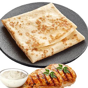 Блин с двойной порцией куриного филе и чесночным соусом, Зебра (на Пролетарской)
