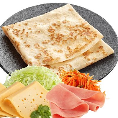 Заказать Блин с ветчиной, сыром и овощами, Зебра (на Привокзальной)