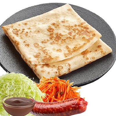 Заказать Блин с колбаской гриль, овощами и соусом барбекю, Зебра (на Привокзальной)