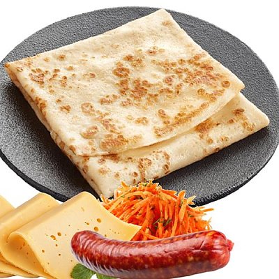 Заказать Блин с колбаской гриль, сыром и морковью по-корейски, Зебра (на Привокзальной)
