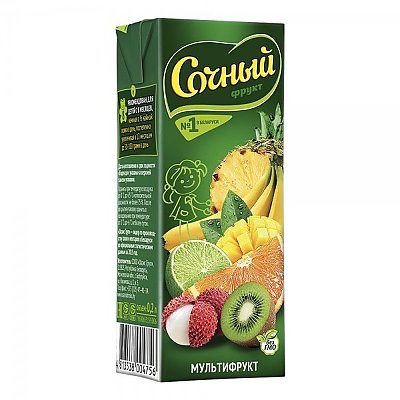 Заказать Сок Сочный Мультифрукт 0.2л, Ежик