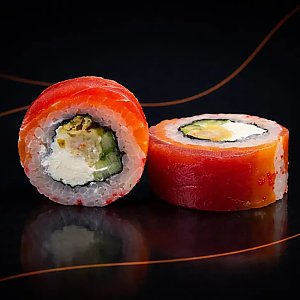 Ролл Дабл с тунцом и лососем, RollBerry