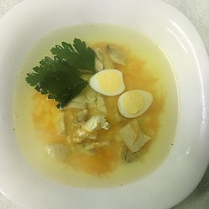 Бульон куриный с яйцом, Домашняя Трапеза
