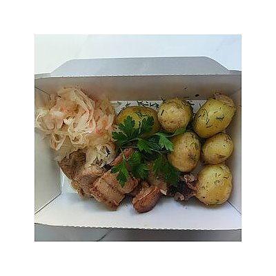 Заказать Картофель молодой со шкварками, Драники, блины & пельмени