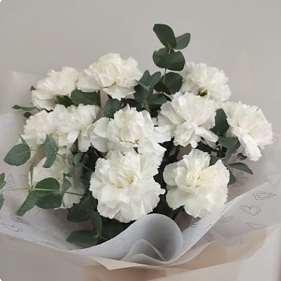 Заказать Букет из диантусов с эвкалиптом, Вальс Цветов