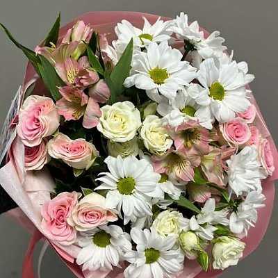 Заказать Букет из хризантемы, кустовой розы и альстромерии, Вальс Цветов