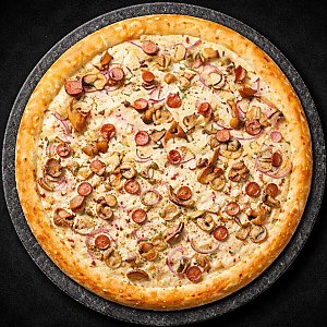 Пицца Опята, шампиньоны, колбаски BBQ 30см, Фьюжн Пицца