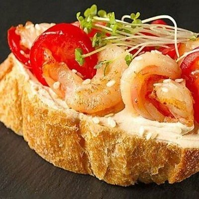 Заказать Брускетта с креветками, Golden Chef Sushi