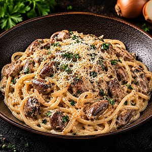 Паста с куриными сердечками, Бар Медведь