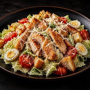 Салат Цезарь с курицей, Бар Медведь