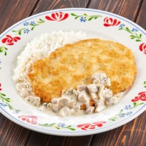 Шницель с грибным соусом и рисом басмати, Васильки - Могилев