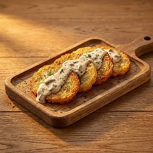 Драники с грибным соусом, Блинная - Витебск