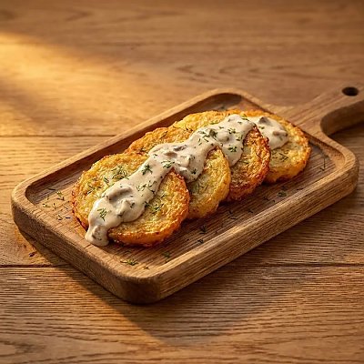 Заказать Драники с грибным соусом, Блинная - Витебск