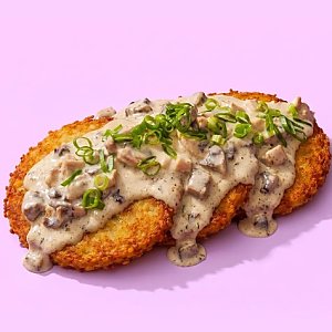 Драники с курино-грибным соусом на сливках, Ё Суши и Роллы - Брест