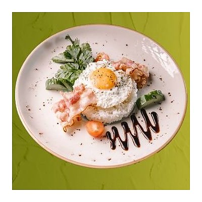 Заказать Рис с беконом и яйцом, Mideo Lounge