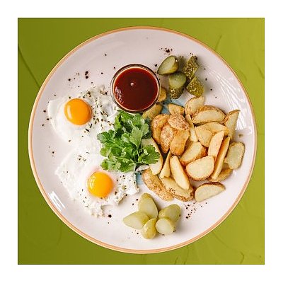 Заказать Дольки картофеля с яйцом и корнишонами, Mideo Lounge