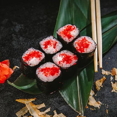 Заказать Мини ролл с икрой и сыром, Пёс и Лис