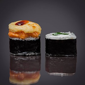 Ролл запеченный с тар-таром из лосося, Кайо