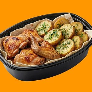 Курица с запеченной картошкой, Курочка Бел