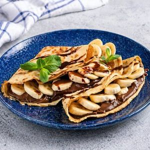 Блинчики с шоколадом и бананом, Свеча