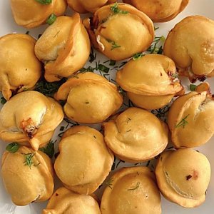 Пельмени жареные во фритюре с курицей, Пельменный Дом