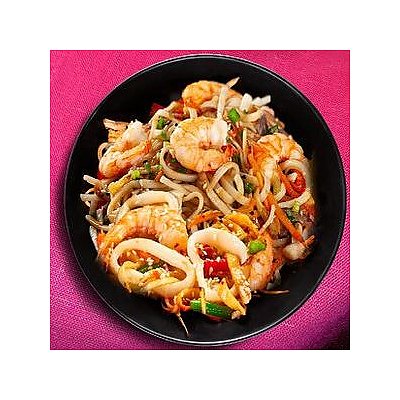 Заказать Wok с креветками и кальмаром, Босс Лосось - Брест