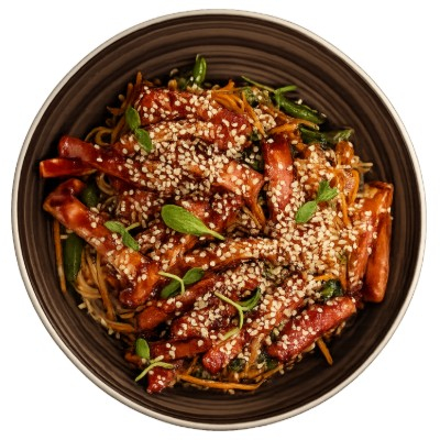 Заказать Wok со свининой в соусе Хойсин, Босс Лосось - Брест